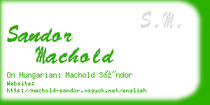 sandor machold business card